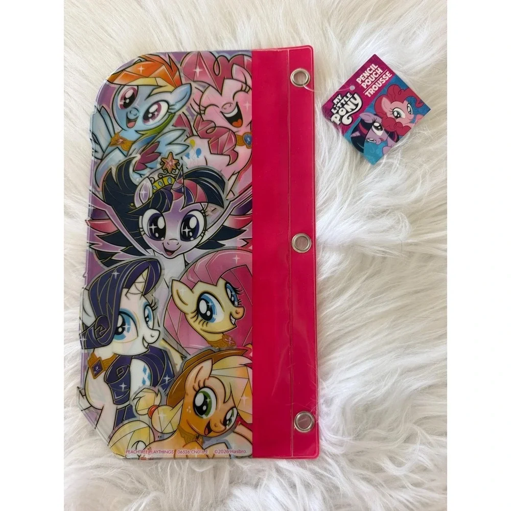 My Little Pony 3-Ring Binder Pencil Pouch Pink Zipper Peachtree Playthings NWT
